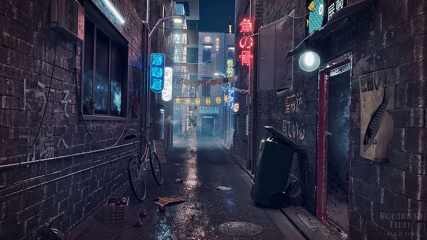 Neon Alley, Urban Japanese Alley HD wallpaper