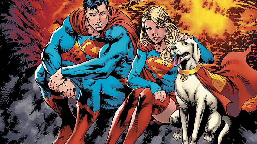Comics Superman Supergirl Dc Comics Krypto - Comic Supergirl And Superman - & Background HD wallpaper