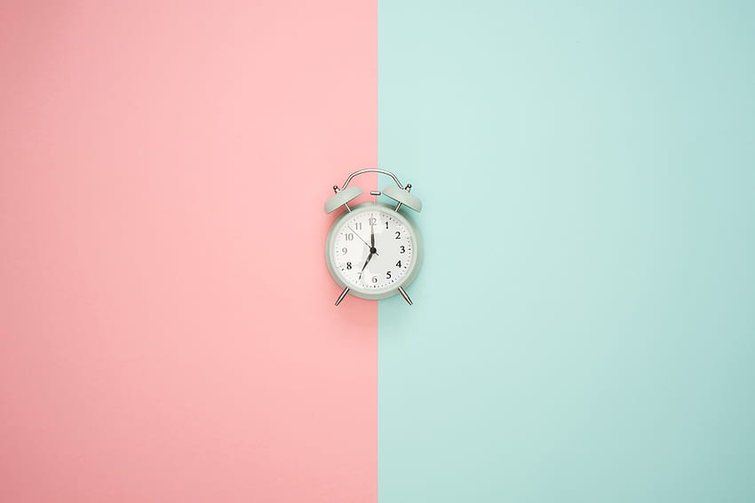 Pink, Minimalism, Alarm Clock, Pastel HD wallpaper