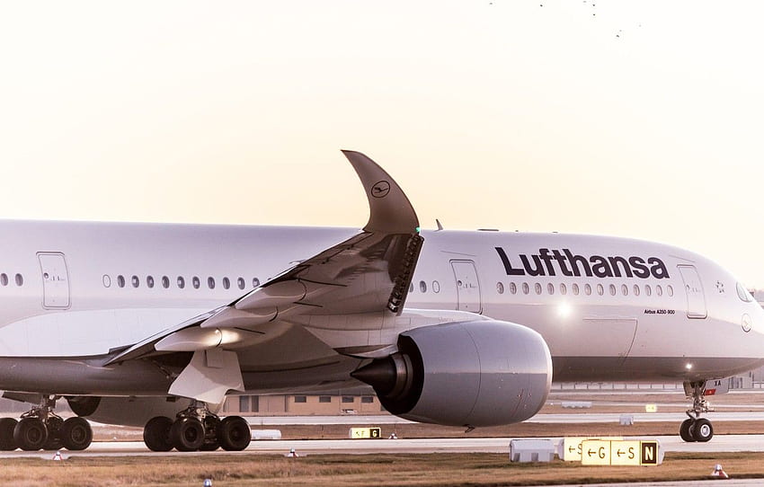 Das Flugzeug, Liner, Board, Lufthansa, Airbus, Flügel, Airbus A350 900, A350, Deutsche Lufthansa AG, Airbus A350 Für , Abschnitt авиация HD-Hintergrundbild