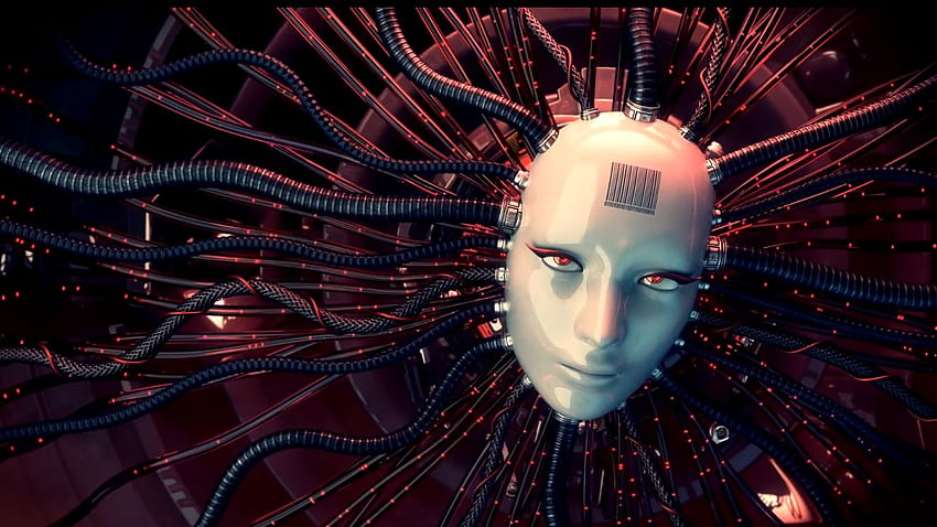 Sztuczna inteligencja AI animowana science fiction, rodzaje uczenia maszynowego Tapeta HD