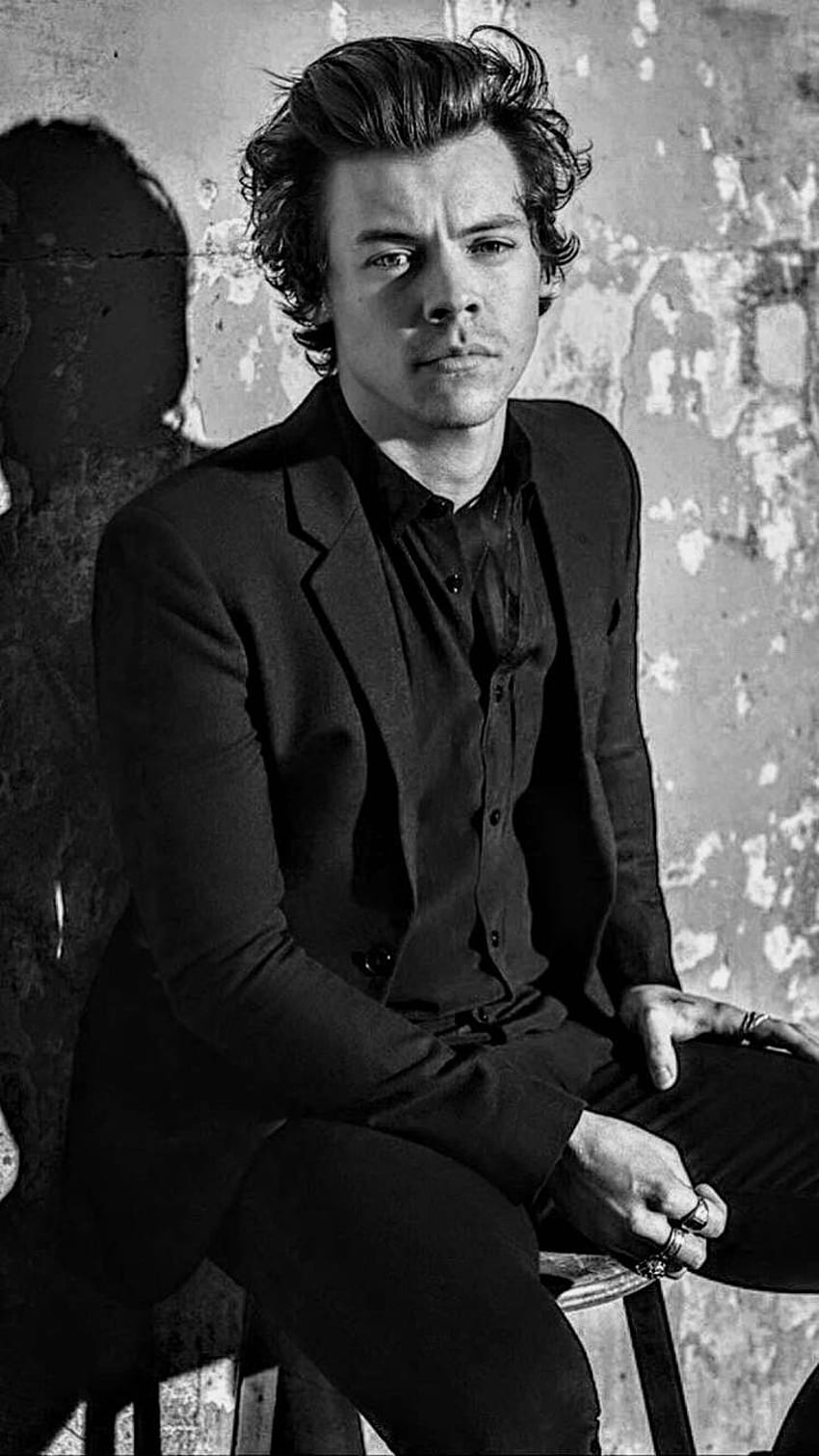 Harry Styles, Harry Styles Black and White HD phone wallpaper
