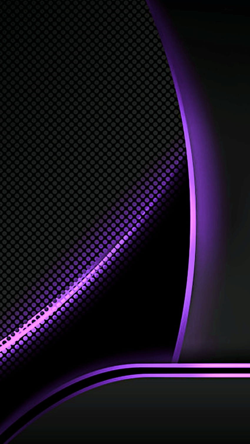 schwarz lila kurven 3d, digital, streifen, wellen, amoled, kunst, neon, design, muster, abstrakt, linien HD-Handy-Hintergrundbild