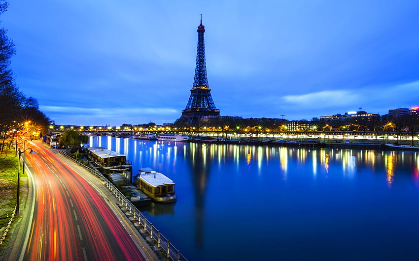 파리의 아침 프랑스 에펠탑과 세느강 울트라 컴퓨터 노트북 태블릿 및 휴대전화 3840х2400, 에펠탑 HD 월페이퍼