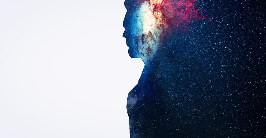 : psychology, brain, memory, concept, universe, space, science, know, man, mind, philosophy, silhouette, star, nature, physics, astronomy, education, esoterica, galaxy, human, idea, night, physiology, planet, blue, sky, computer , Galaxy Brain HD wallpaper