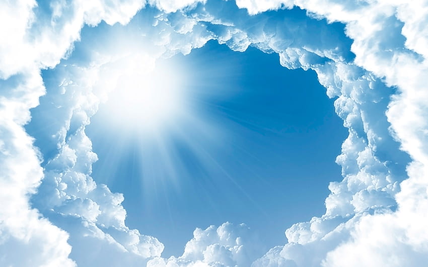 Marco de nubes, cielo azul, creativo, con nubes - Nube - fondo de pantalla