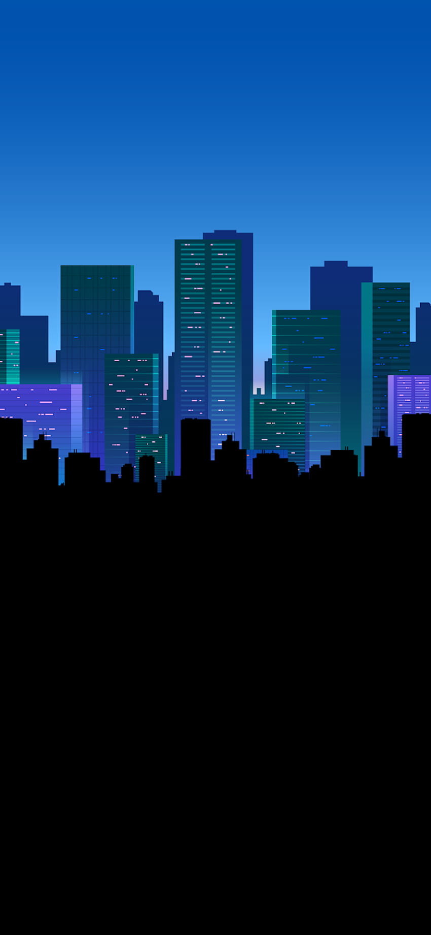 Amoled Blue Night City. schermo dell'eroe. di alta qualità, blu Amoled Sfondo del telefono HD