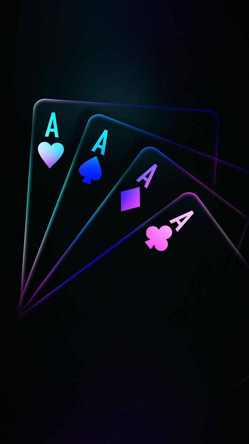 Ace Cards Телефон, неонова карта HD тапет за телефон