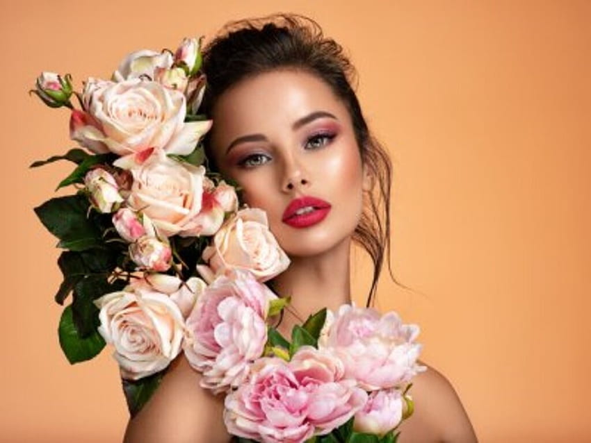 ღ Model Flowers Girl Brunette Hd Wallpaper Pxfuel 