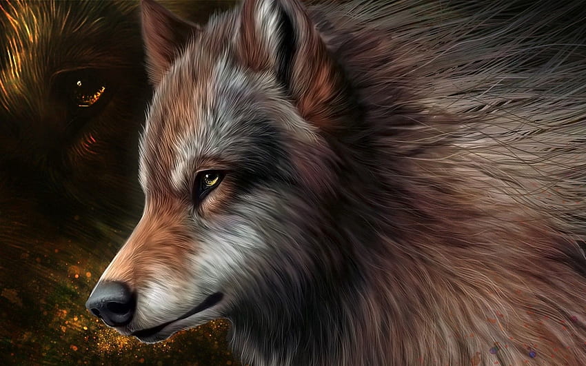 Art, Wolf, Graphics, Wool HD wallpaper