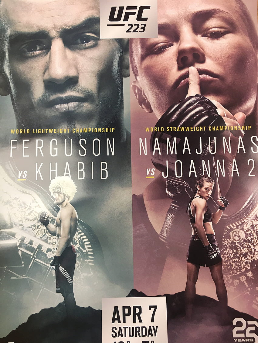 Póster UFC 223 - 2018 Ferguson vs Khabib Namajuna vs Joanna. ufc, tony ferguson fondo de pantalla del teléfono