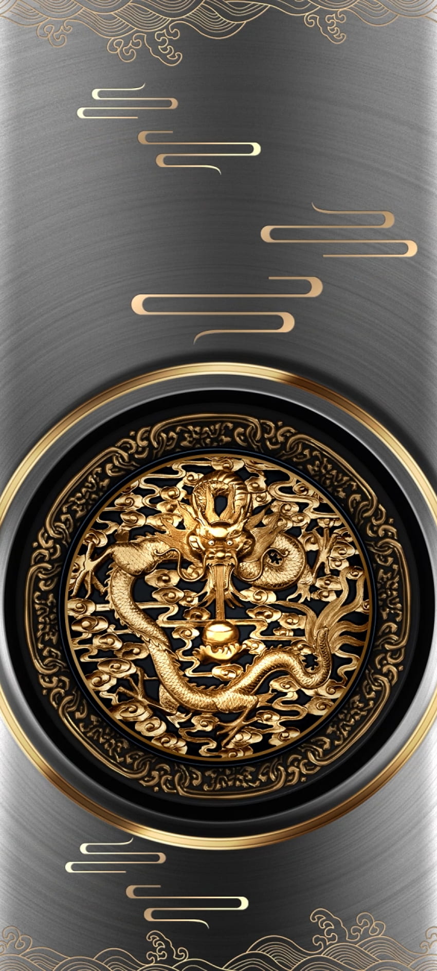 Silver Golden dragon 2, artefacto, oro, premium fondo de pantalla del teléfono