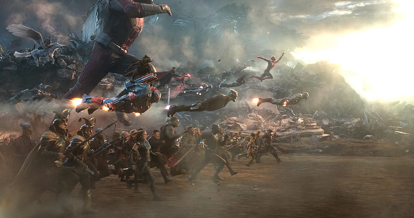 Ostatnia bitwa Avengers: Endgame pochodziła od artystów VFX bawiących się swoim pudełkiem z zabawkami, Avengers Assemble Endgame Tapeta HD