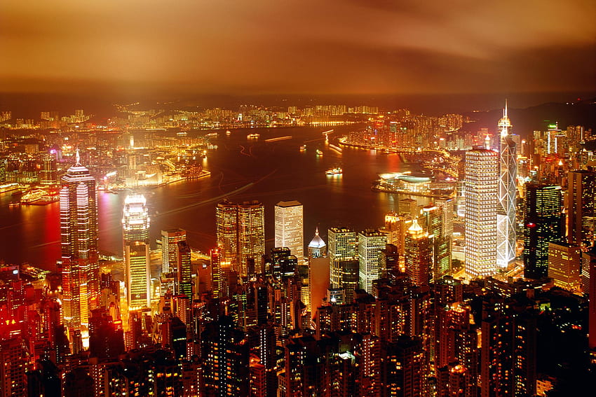 City of Life Hong Kong City, Hong Kong, Vie, Lumière Fond d'écran HD