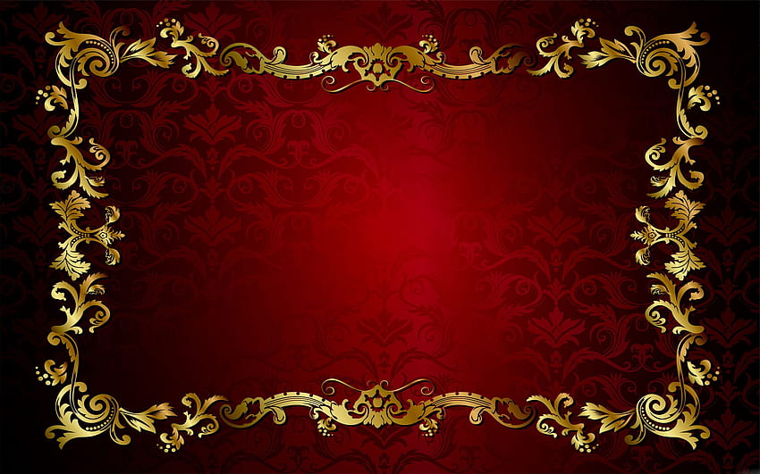 Frames background, Red Black and Gold HD wallpaper