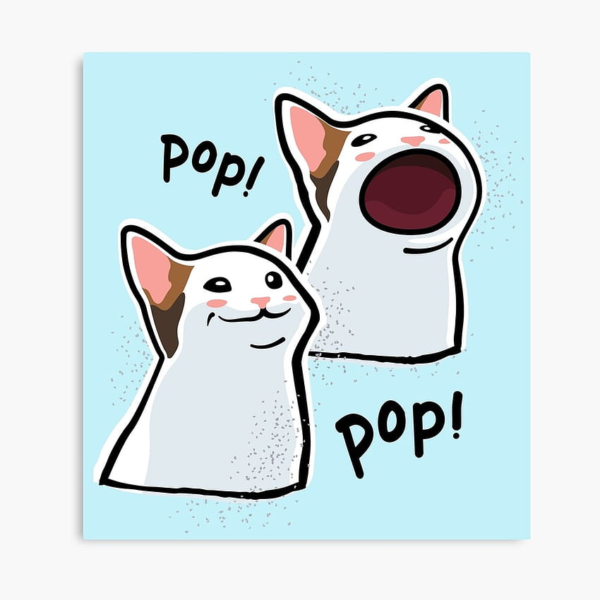 Grafika Pop Cat Meme / PopCat / Popping Cat Print by coolintent. Czerwona bańka Tapeta na telefon HD