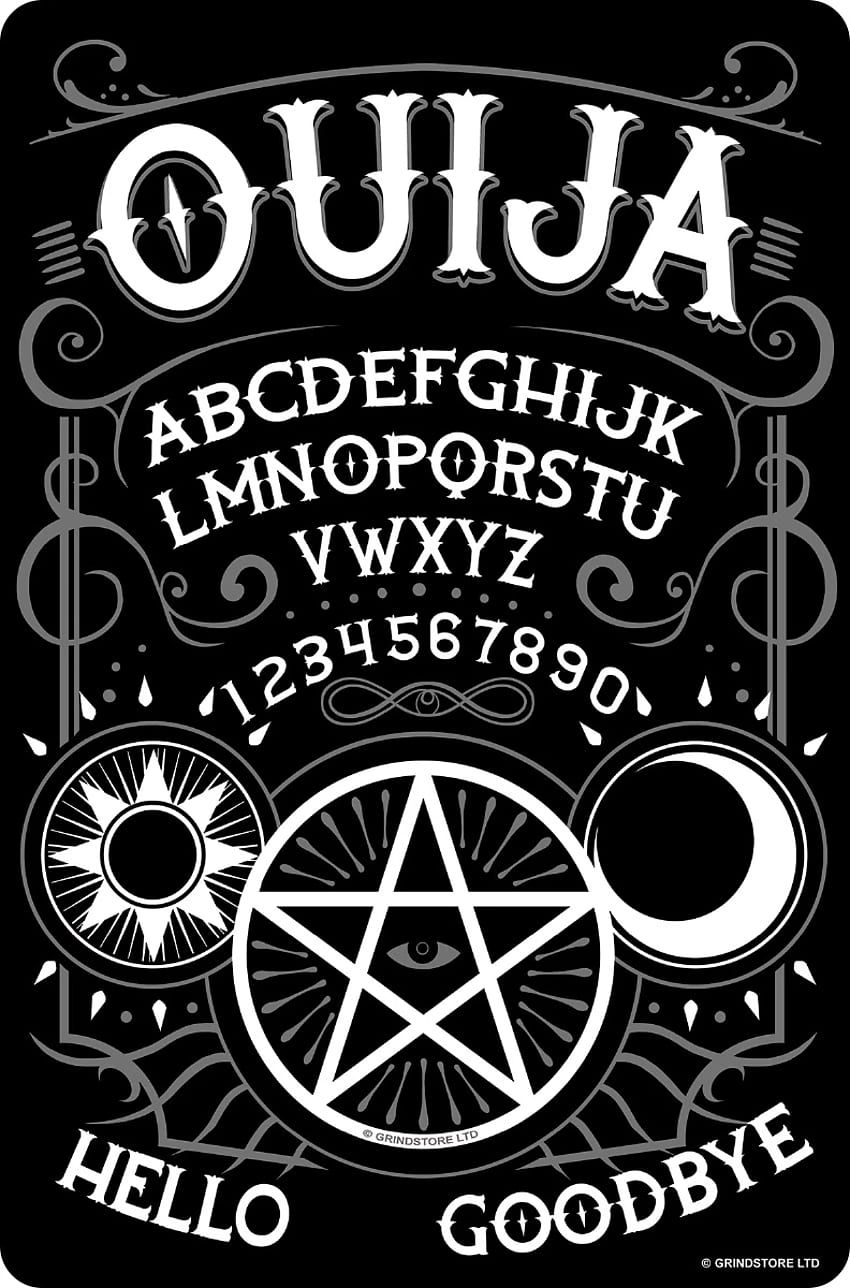 Mały plakietka emaliowana Ouija – hurtownia Grindstore. Ouija, blaszane tabliczki, blaszane dekoracje ścienne, tabliczka ouija Tapeta na telefon HD