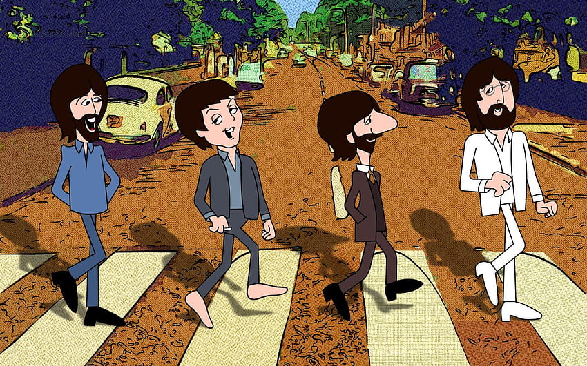cartoons Abbey Road The Beatles - HD wallpaper