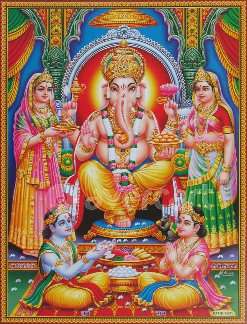 Dewa Ganesha 3D Baru - Ganesh Ji Riddhi Siddhi - wallpaper ponsel HD