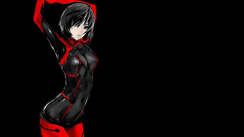 macacão preto vermelho ayanami rei neon genesis evangelion suíte meninas anime rei – Anime Evangelion, Red and Black Anime Girl papel de parede HD