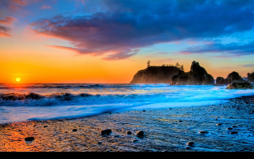 Sunset On The Beach Beach Sunset Waves Hd Wallpaper Pxfuel 2966