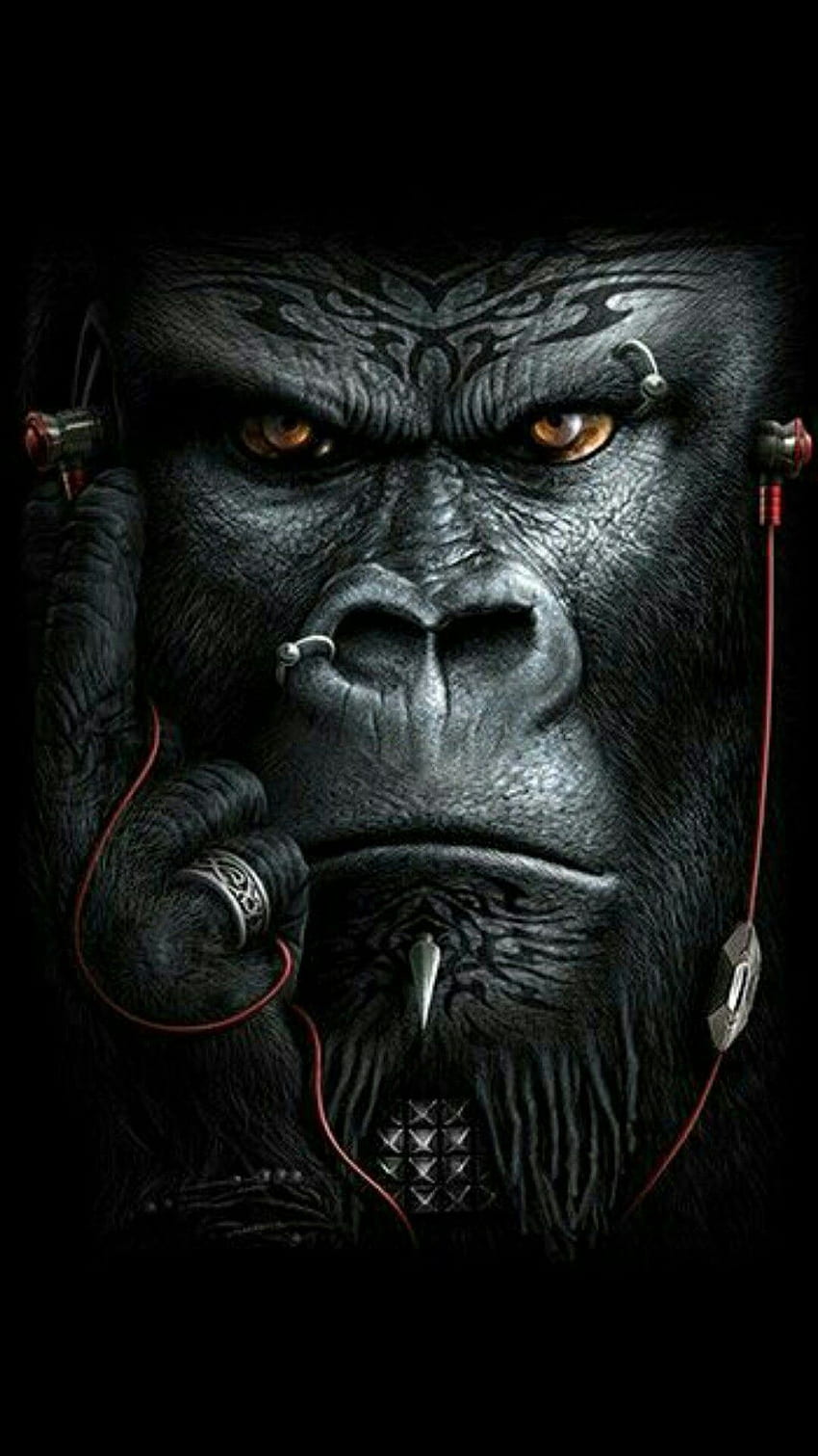 Wütender Gorilla, Cartoon-Gorilla HD-Handy-Hintergrundbild