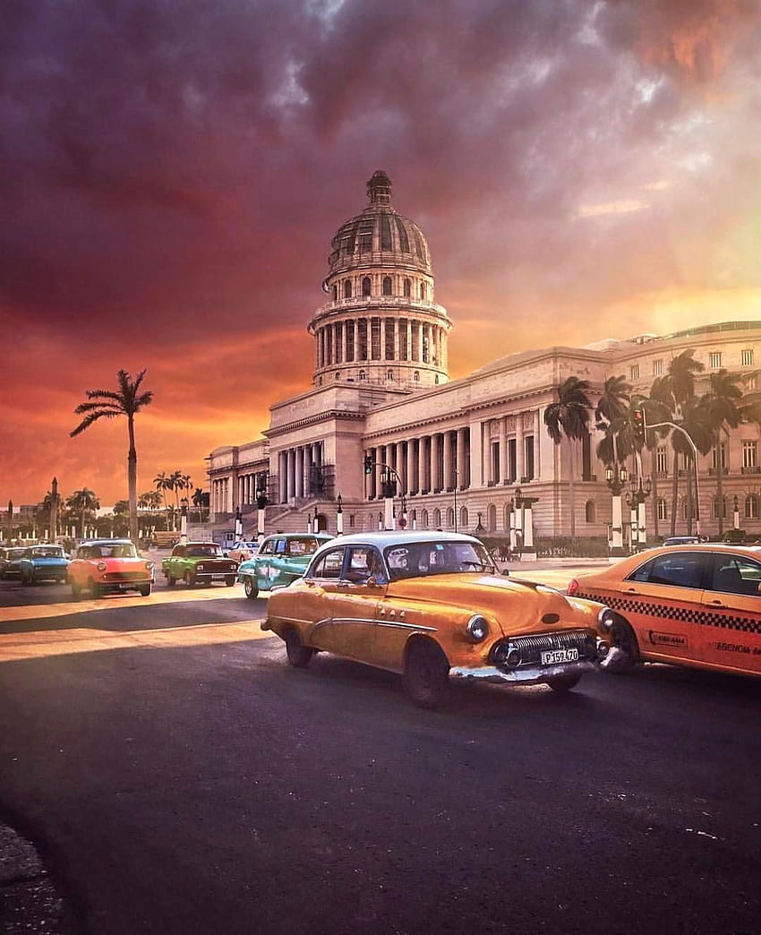 Залез в Хавана - Куба ✨ HD тапет за телефон