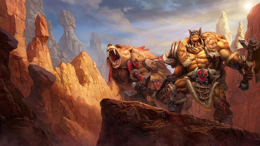 Rokhan Skullmauler - Rexxar i Misha, gotowi zdobyć nowe ziemie dla Hordy. Rexxar - z Warcraft III Reforged. / Twittera Tapeta HD