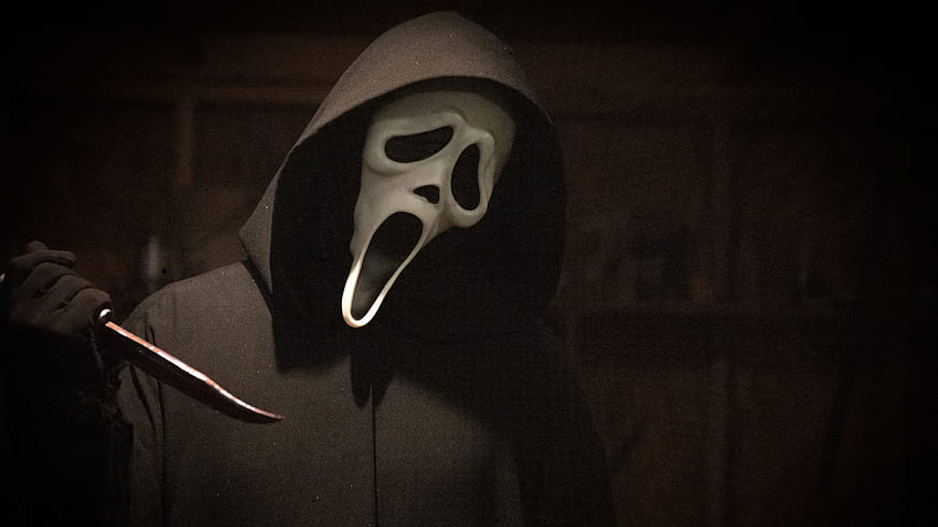 Jenna Ortega Ghostface Neve Campbell Courteney Cox Dylan Minnette David Arquette Scream (2022) Fond d'écran HD