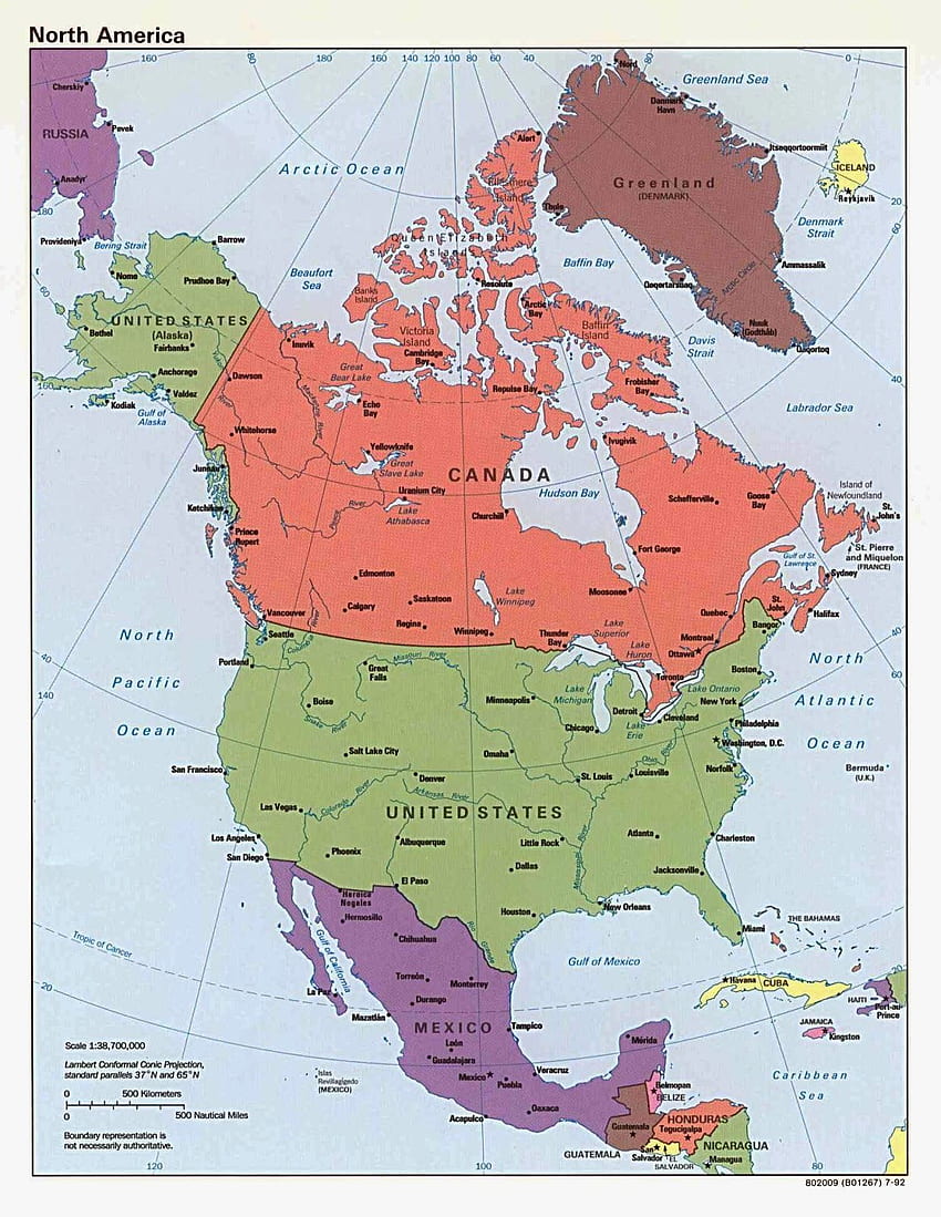 America Map, North America Map HD phone wallpaper