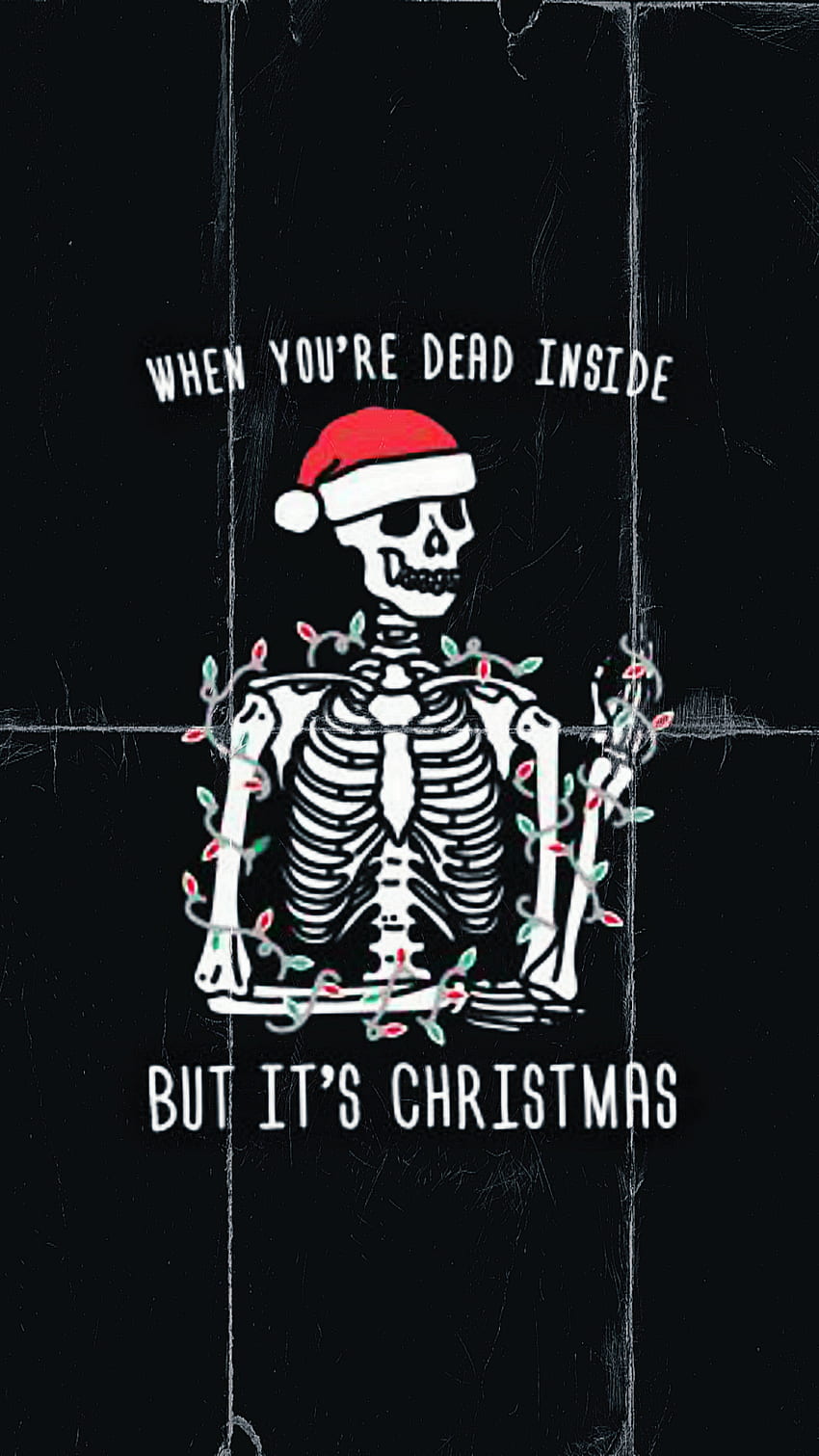 Emo Christmas, pop, skeleton, gothic, music, holidays, punk, happy, black, merry HD phone wallpaper