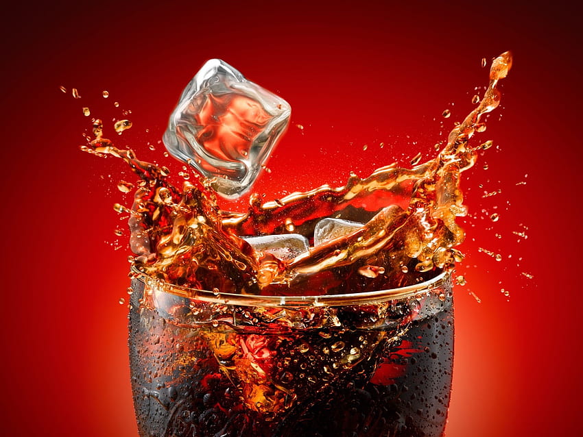 Coca-Cola, vidro, coca, cola, gelo papel de parede HD