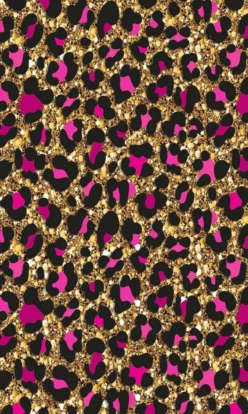 Glitter de fundo com estampa de leopardo, animal print feminino Papel de parede de celular HD