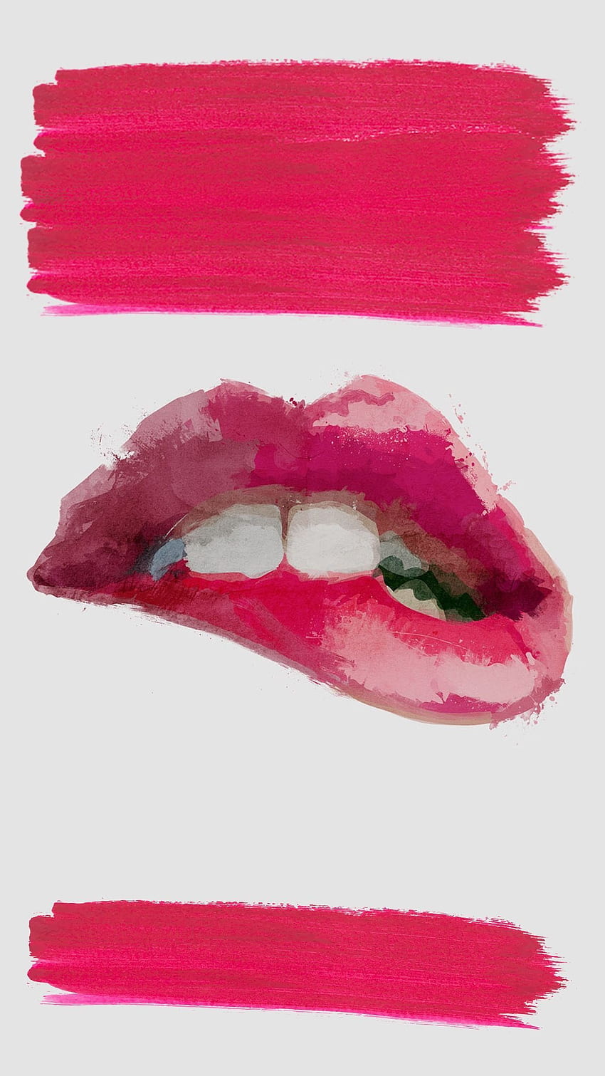 Ƒ↑ДОкоснете и вземете приложението! Lockscreens Art Creative Pink Lips HD тапет за телефон