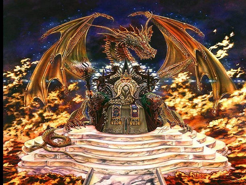 Fantaisie : Merlin et Dragon. dragons. Dragons, sorciers et dragons Fond d'écran HD