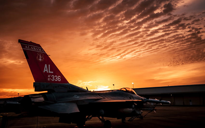 General Dynamics F-16ファイティングファルコン、米空軍、アラバマ州、F-16、戦闘機、軍用機、アメリカ 高画質の壁紙