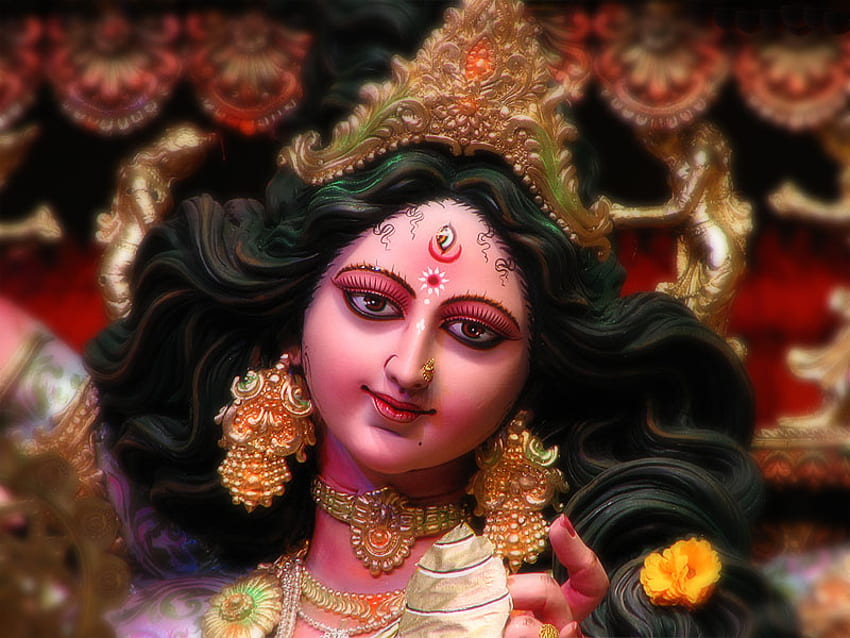 Durga, religious, hindu, indian, goddess, traditional HD wallpaper