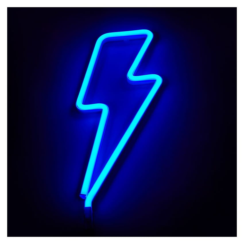 Neon Lightning Bolt Light Blue. Blue neon lights, Neon , Neon HD phone wallpaper