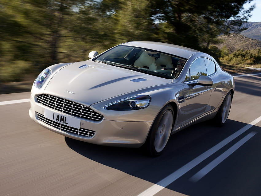 Aston Martin, automobili, asfalto, vista frontale, 2009, argento, Rapide Sfondo HD
