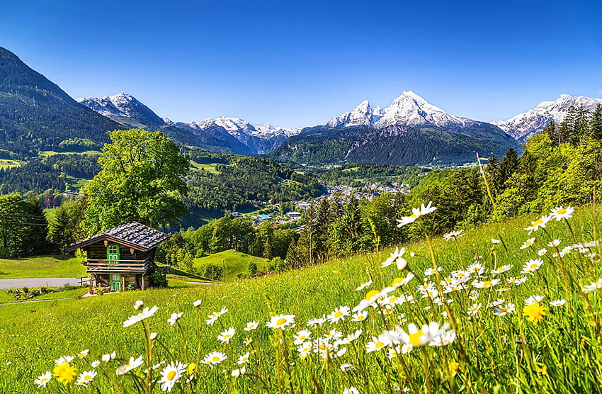 Alpy Bawarskie Niemcy Berchtesgaden Watzmann Natura Góry, Alpy Bawarskie Tapeta HD