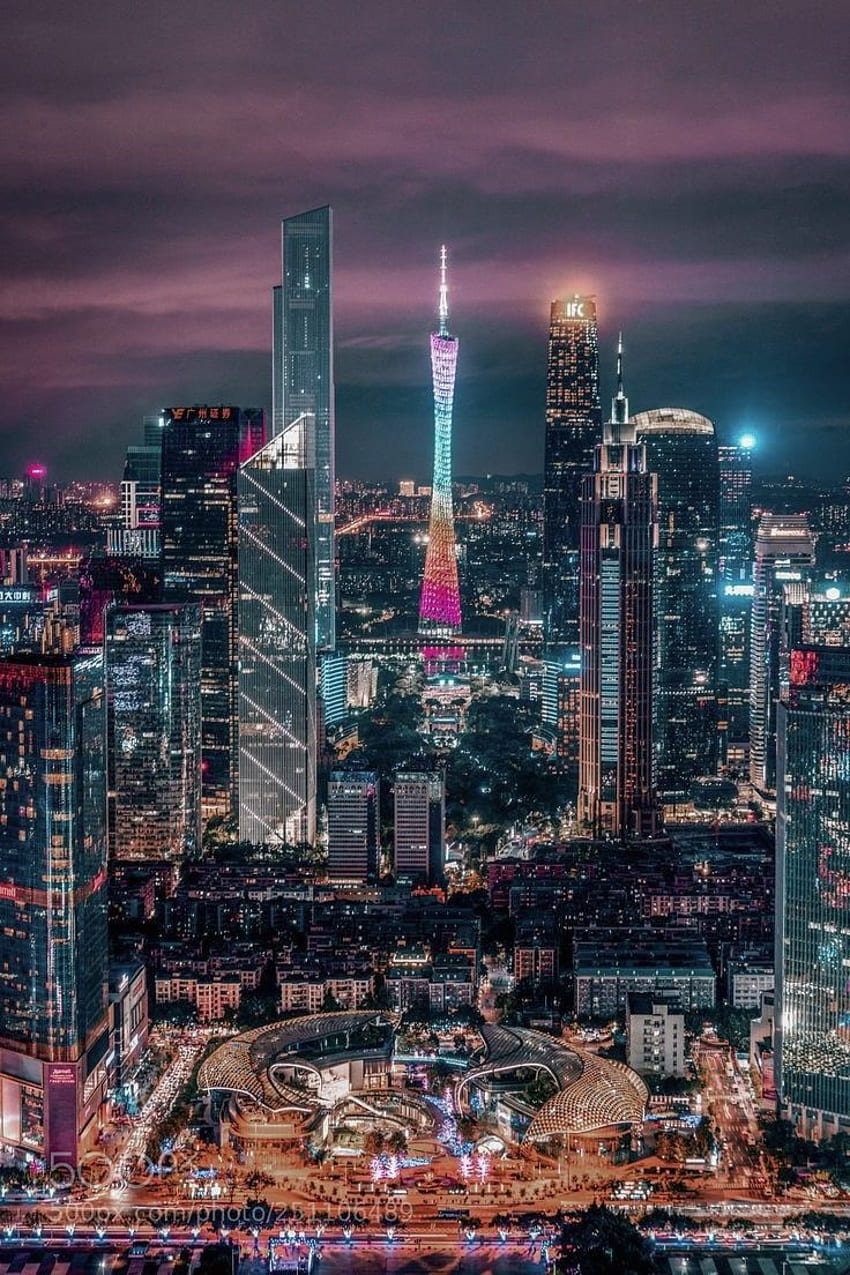 City Skyline. China city, City aesthetic, Shanghai city, Guangzhou Skyline HD phone wallpaper