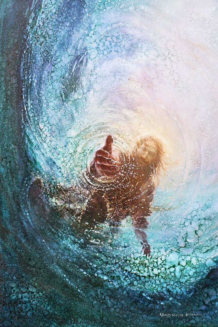 Die Hand Gottes. Malerei von Jesus Christus HD-Handy-Hintergrundbild