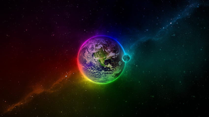 Coloré Terre Espace Funky Plein. Fond vraiment cool, Planètes, Fond cool, Hack the Planet Fond d'écran HD