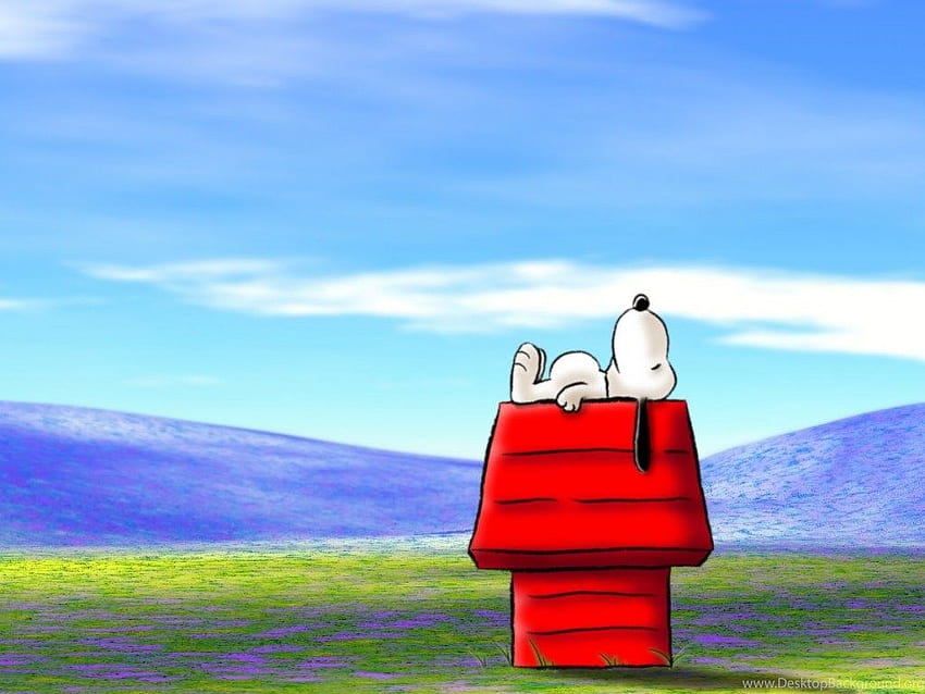 Snoopy Sleep Cartoon Background, Snoopy Computer HD wallpaper