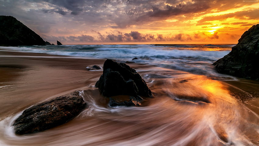 พระอาทิตย์ขึ้น มหาสมุทร ธรรมชาติ - ความละเอียดสูง Surrise วอลล์เปเปอร์ HD