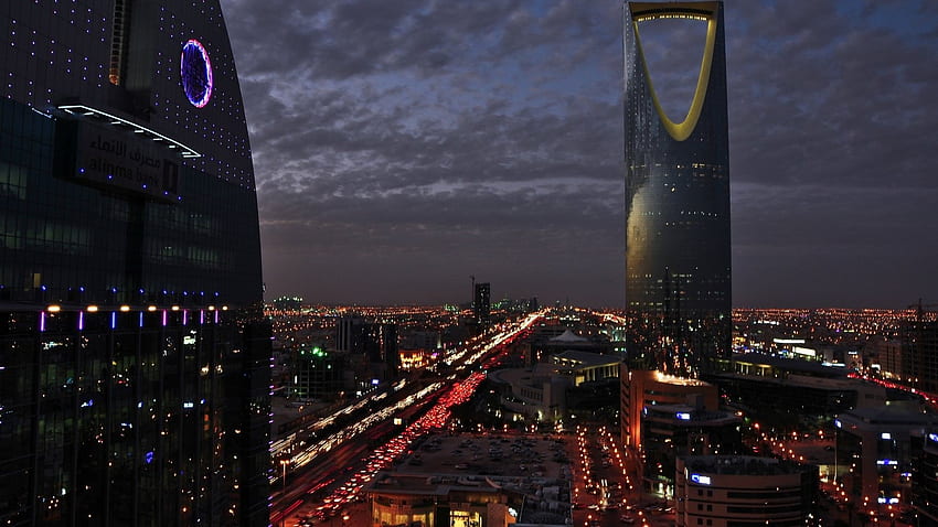 Skyscrapers: Modern Skyscrapers Riyadh Saudi Arabia City Night, Arabian HD wallpaper