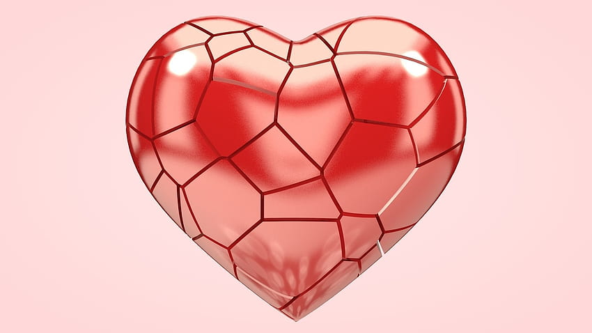 3D varlık özeti Paramparça Kalp, Kalp 4D Soyut HD duvar kağıdı