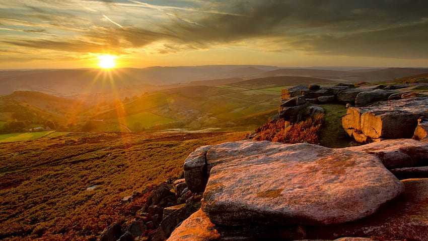 Landschaften England Peak District National Park. HD-Hintergrundbild
