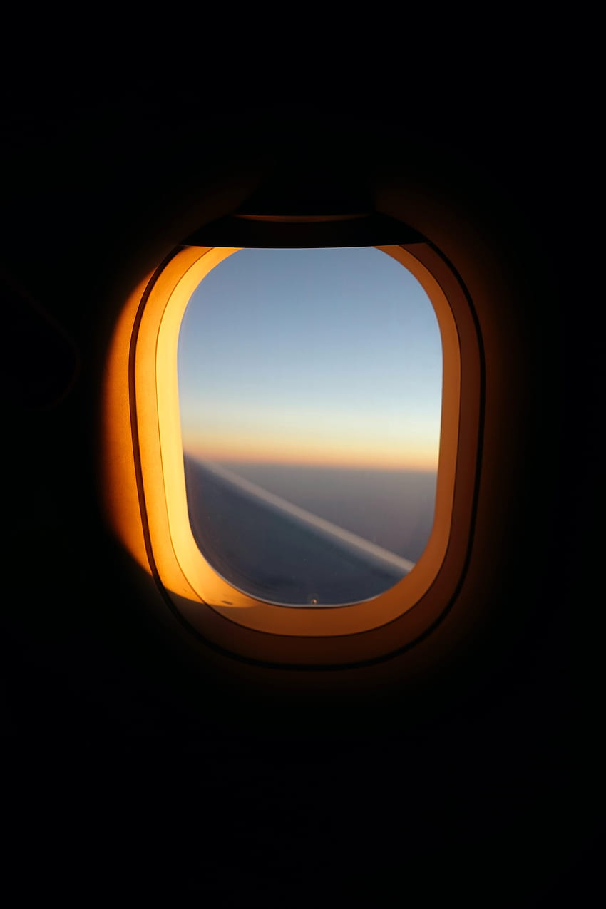 Тъмно, прозорец, илюминатор, самолет, самолет HD тапет за телефон