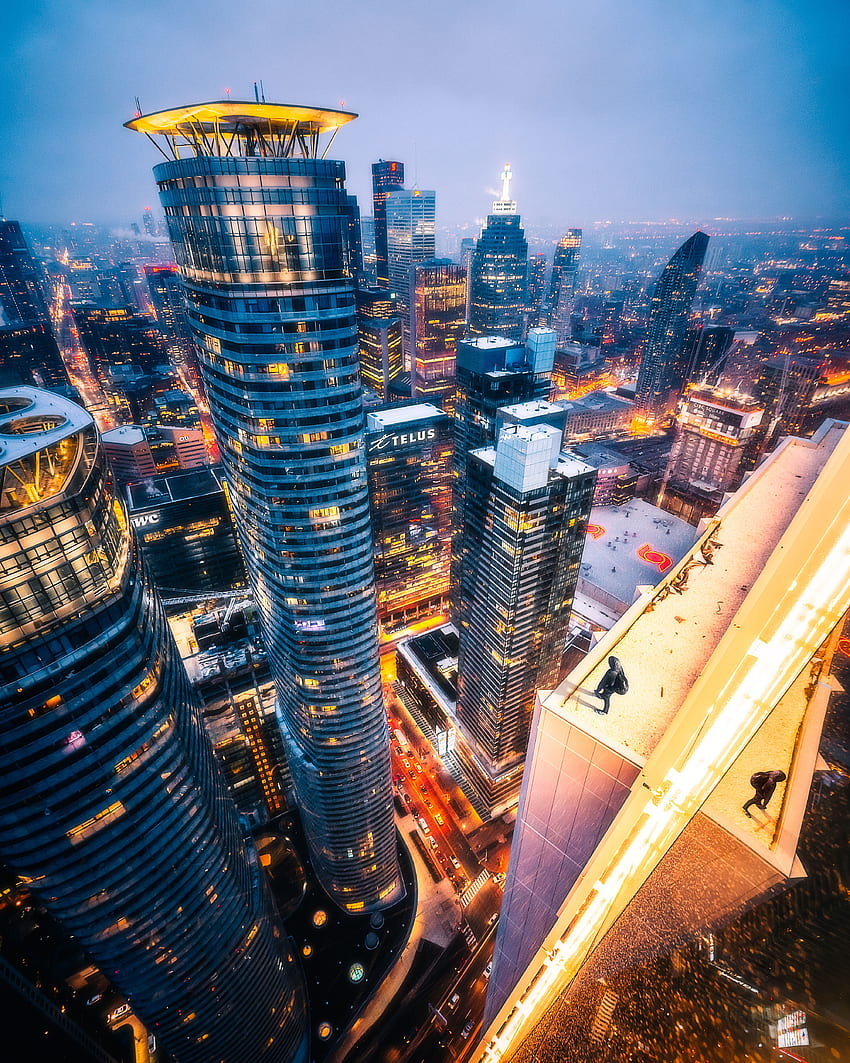 Kota, Pemandangan Dari Atas, Kota Malam, an Umum, Tinjauan, Atap, Atap, Toronto wallpaper ponsel HD